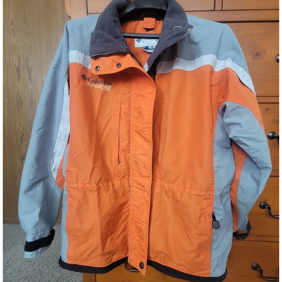 Columbia Challenge Series Jacket Large Womens Orange Gray Shell Only - Picture 1 of 16